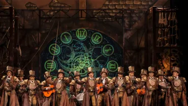 imagen del cartel anunciador de la comparse Tic Tac en Miguelturra, febrero 2019