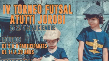 imagen del cartel del torneo de Navidad 2019 de Fútbol Sala Atutti Jorobi