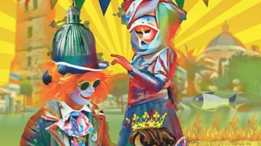 imagen del cartel oficial anunciador de los Carnavales de Miguelturra 2018, diseño de Estela Fernanda Agüero