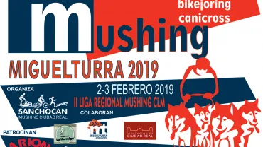 imagen del cartel anunciador de la carrera Mushing en Miguelturra, febrero 2019