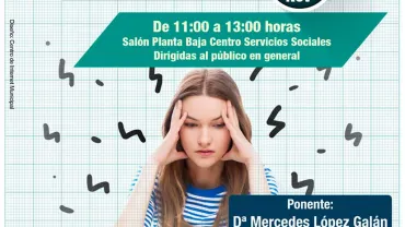 evento imagen de las dos charlas sobre temas psicológicos, diseño cartel Centro de Internet de  Miguelturra