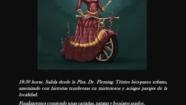 imagen del cartel ruta bicicleta noche de difuntos, octubre 2017, diseño Asociación de Bicicletas Clásicas