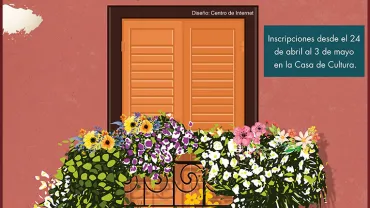 imagen del cartel del Primer Concurso de Balcones Floridos de Miguelturra, diseño Centro de Internet
