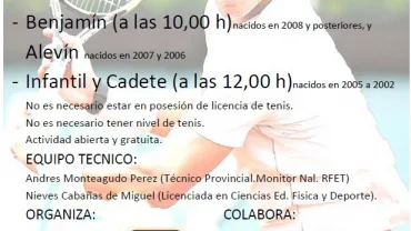 imagen del cartel de la concentración de tenis 14 julio en Miguelturra