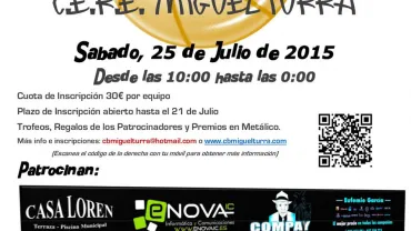 imagen del cartel del campeonato 3 por 3 de baloncesto, julio 2015