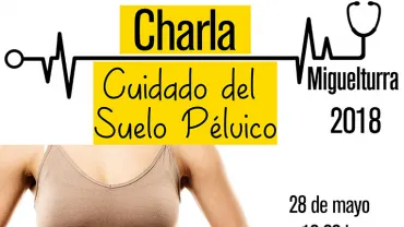 evento imagen del cartel sobre la charla de cuidados del suelo pélvico, mayo 2018, diseño cartel Centro Internet Miguelturra