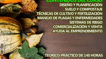 imagen del cartel anunciador del curso de agroecología, abril 2018, diseño cartel portal web municipal