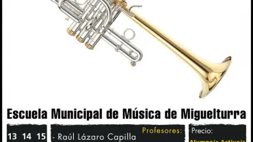 imagen cartel curso intensivo de trompeta, abril 2018, diseño cartel Centro de Internet