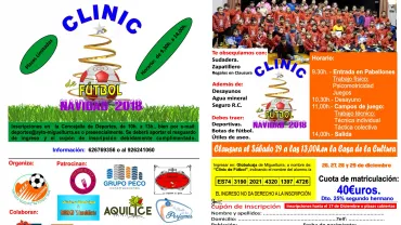 imagen folleto del Clinic de Navidad de Fútbol de Miguelturra 2018
