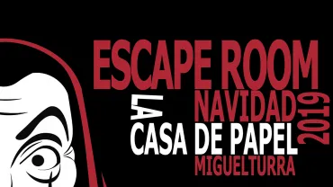 evento imagen cartel escape room La Casa de Papel, diciembre 2019, diseño cartel portal web Ayuntamiento Miguelturra