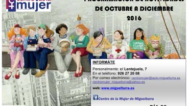 imagen portada del folleto de actividades Centro de la Mujer de Miguelturra, octubre a diciembre 2016