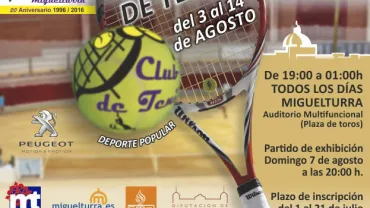 imagen del cartel anunciador del Open de Tenis Tierra Batida Ciudauto 2016