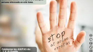 agenda imagen del cartel anunciador de la charla coloquio sobre acoso escolar, abril 2016