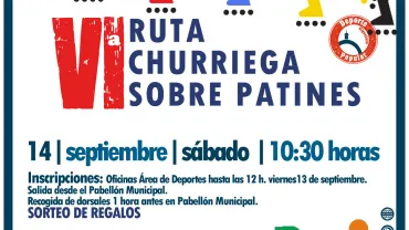 evento imagen cartel anunciador Ruta Churriega sobre Patines 2019, diseño cartel portal web municipal