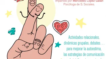 imagen del cartel de talleres de habilidades sociales, agosto 2016, diseño cartel Centro de Internet
