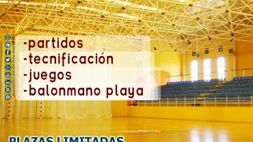 evento imagen del cartel anunciador del taller de balonmano verano 2018, diseño cartel portal web www.miguelturra.es