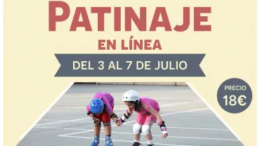imagen del cartel de taller de patinaje en línea, julio 2017