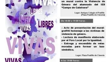 imagen cartel actividades Día Internacional contra la violencia de género 2019 en Miguelturra