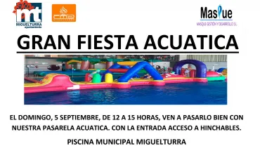 evento imagen de la fiesta acuática en la piscina municipal, Miguelturra septiembre 2021