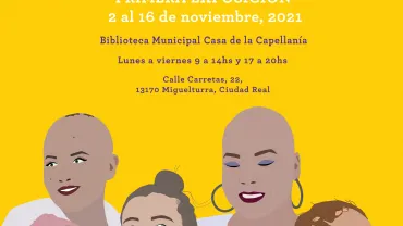 imagen cartel anunciador exposición sobre la alopecia femenina, noviembre 2021