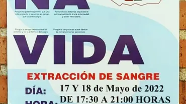 imagen cartel donación sangre, mayo 2022