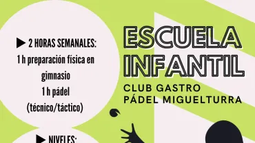 escuela verano pádel Miguelturra 2022, cartel