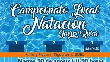 cartel campeonato local natación 2022 ferias