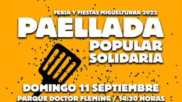 cartel paellada popular Ferias 2022 Miguelturra, diseño portal web