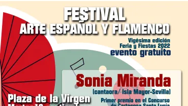 Cartel arte español y flamenco Ferias 2022, Miguelturra, diseño portal web municipal