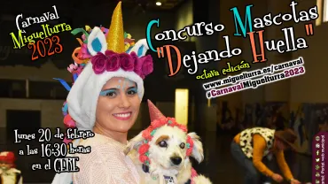 cartel concurso Dejando Huella, Carnaval Miguelturra 2023, diseño portal web municipal