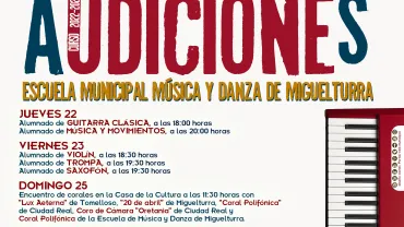 cartel audiciones Escuela de Música fin de curso 2022-2023