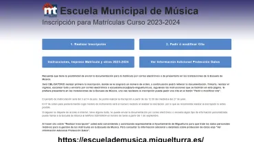 captura pantalla matrículas 2023-2024 Escuela Música