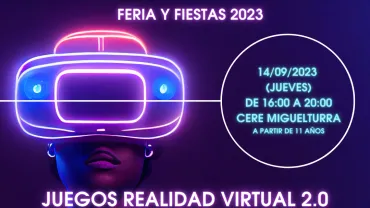 cartel del evento Juegos de Realidad Virtual para jóvenes, Miguelturra septiembre 2023