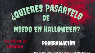 Cartel programación Halloween área de juventud, Miguelturra 2023