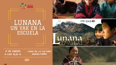 cartel película Lunana, enero 2024