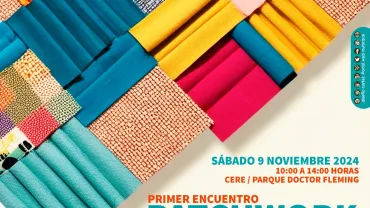 Cartel primer encuentro Patchwork, UP Miguelturra noviembre 2024