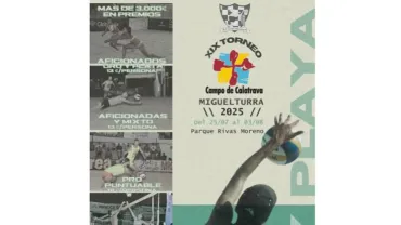 Cartel torneo vóley playa Campo de Calatrava, Miguelturra 2025
