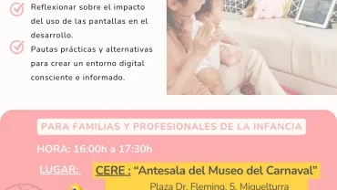 Cartel 2 Charla Crianza Saludable ATEMDE, Miguelturra noviembre 2025