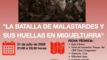 Cartel ruta histórica batalla de Malastardes, Miguelturra julio 2026