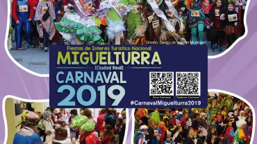 evento imagen cartel Carrera de Máscaras Carnaval 2019 Miguelturra, diseño Centro de Internet Miguelturra