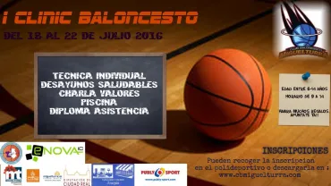 agenda imagen del Clinic de Baloncesto de Verano Miguelturra 2016