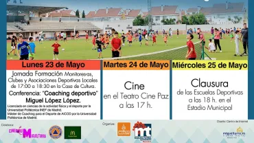 agenda imagen cartel eventos clausura Escuelas Deportivas Miguelturra 2015-2016, diseño cartel Centro de Internet