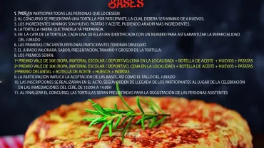 eventos, imagen del cartel del concurso de tortilla de las ferias de Miguelturra 2016