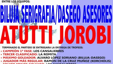 evento, imagen del cartel anunciador de la final de la Liga Local de Fútbol Sala de Miguelturra 2016-2017