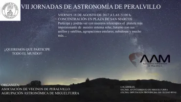 imagen del cartel de las VII jornadas de astronomía en Peralvillo, agosto 2017
