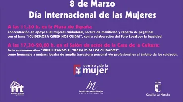 evento imagen del cartel actos en Miguelturra del Día Internacional de la Mujer 2018