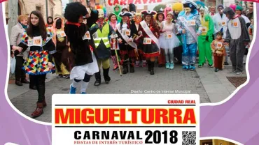 evento imagen del carte de la Carrera de Máscaras Carnaval 2018 Miguelturra, diseño Centro de Internet