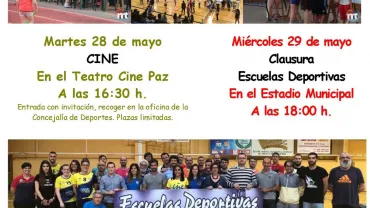 evento imagen cartel actividades clausura Escuelas Deportivas 2018/2019