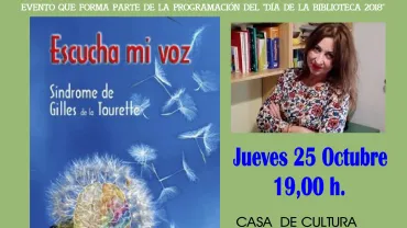 evento imagen cartel presentación libro titulado Escucha mi voz, octubre 2018