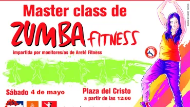 evento imagen del cartel de la sesión de zumba fitness fiestas del Cristo 2019 Miguelturra, diseño Centro de Internet